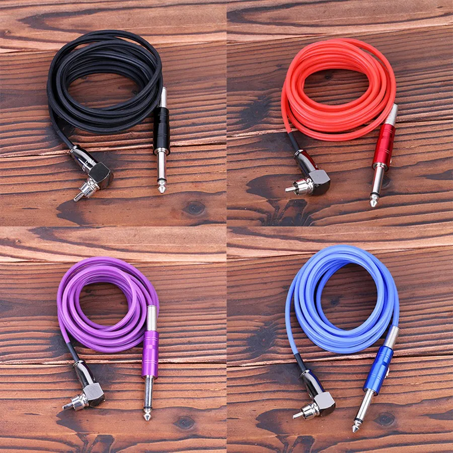 Tattoo RCA Clip Cord 180cm Length Silicone Soft Tattoo RCA Connector Cords for Rotary Tattoo Machines