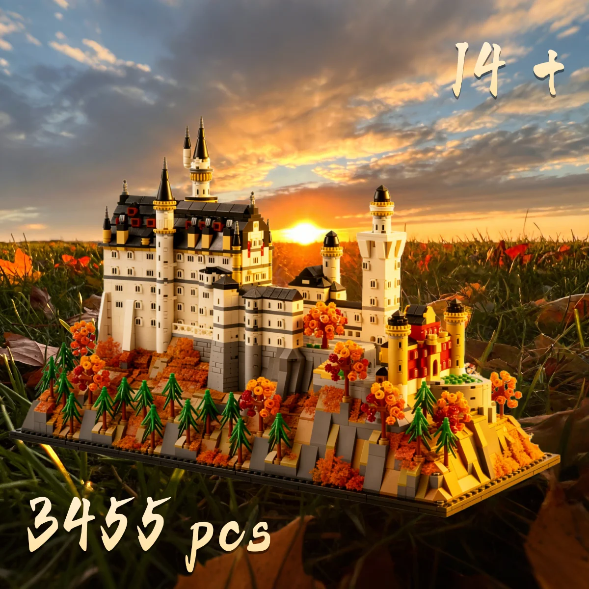 

Neuschwanstein Castle Architectural Model Kit 21063 European Castle Forest Landscape Building Blocks 3455PCS Set for Adults Gift