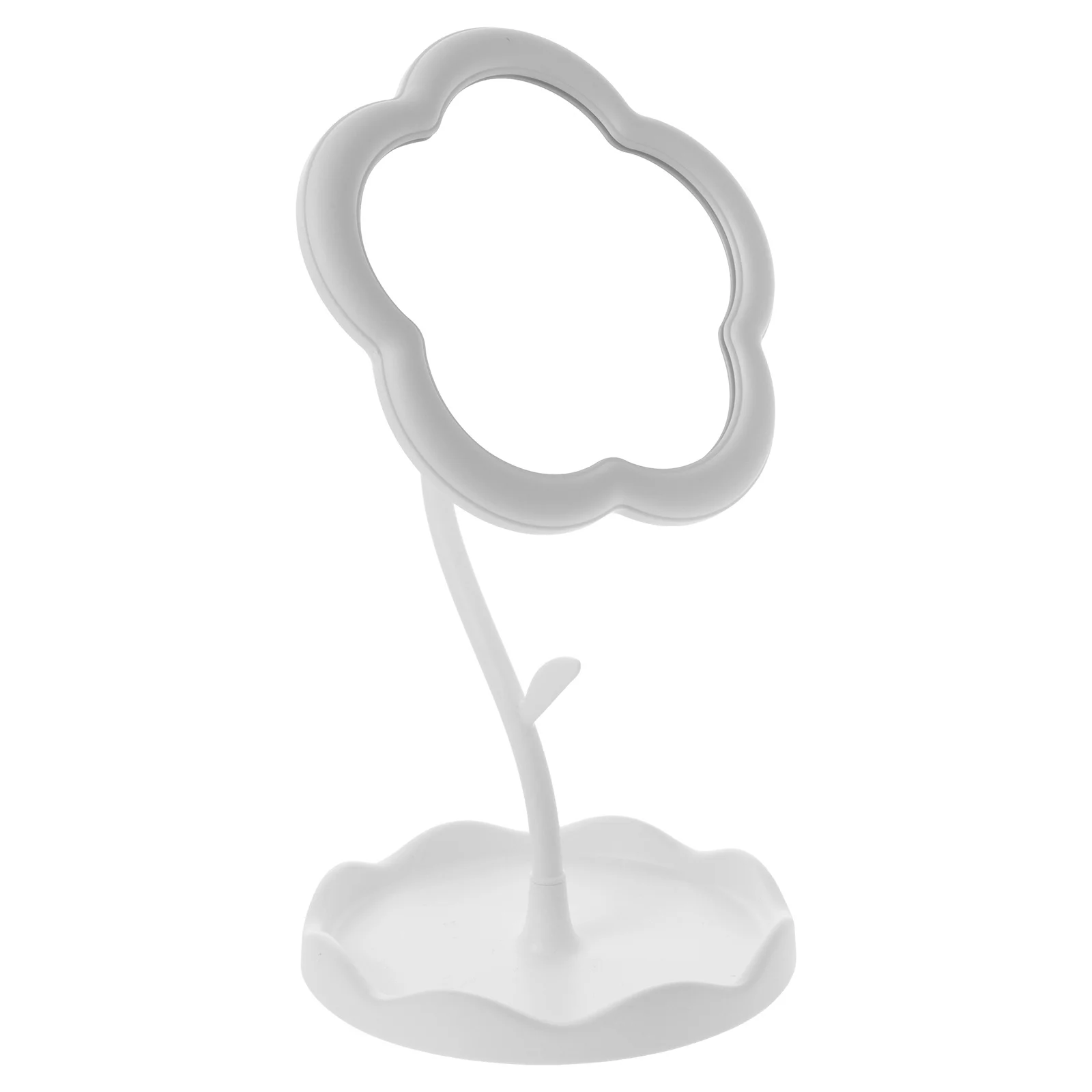 花の形の化粧鏡、卓上化粧鏡、小型テーブルミラー、丈夫なプラスチックガラススタンド、家庭用、日常使用、オフィス用ミラー