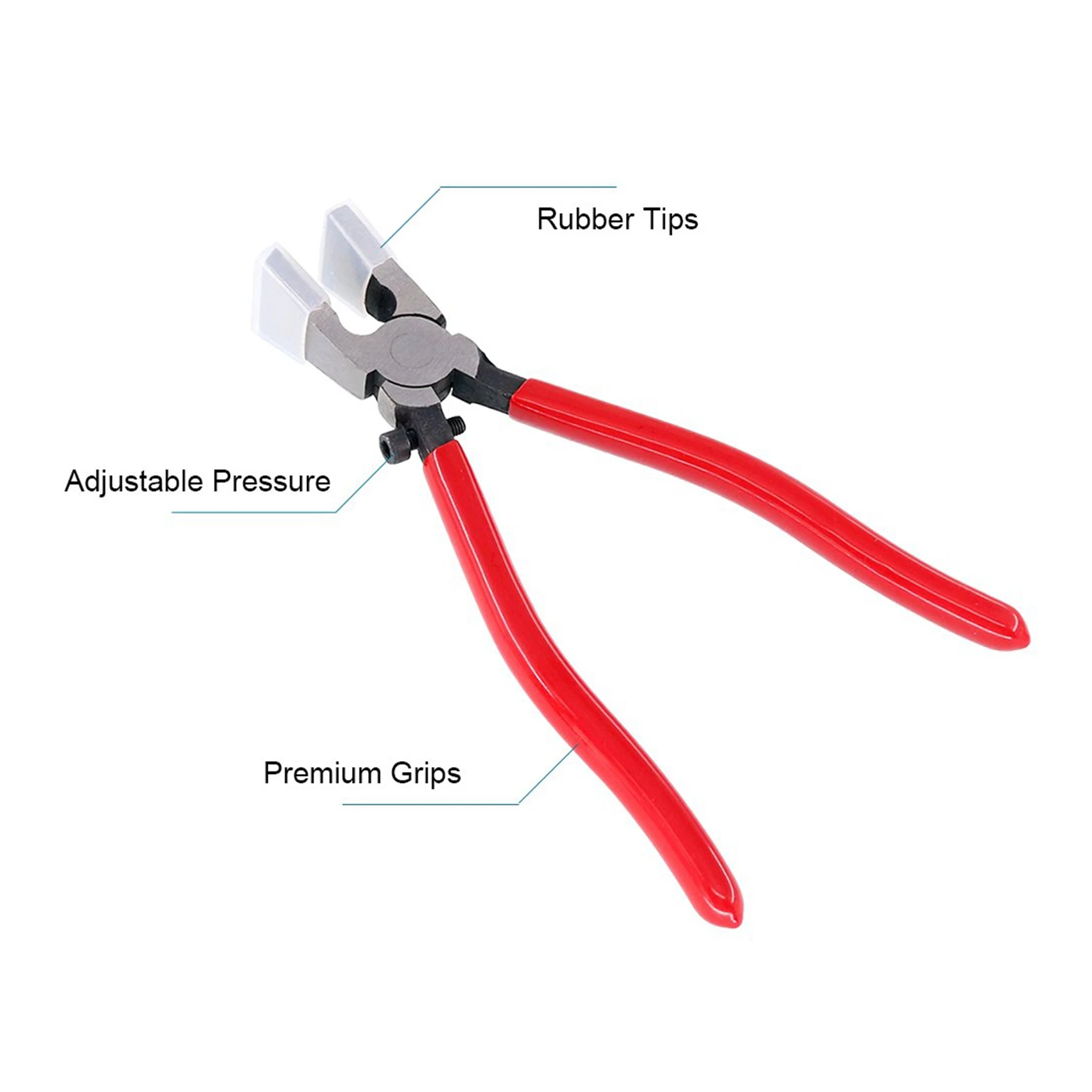 YLS-3X Heavy Duty Key Fob Pliers Tool, Metal Glass Running Pliers With Flat , Studio Running Pliers Attach Rubber Tips