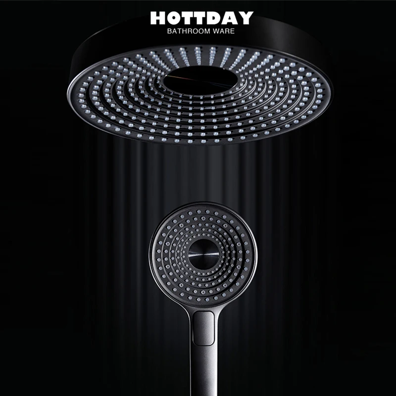 New 12 Inch High Pressure Top Spray Rain Shower Head Larger Flow Supercharge Rainfall Showerhead 360° Swivel Water Saving