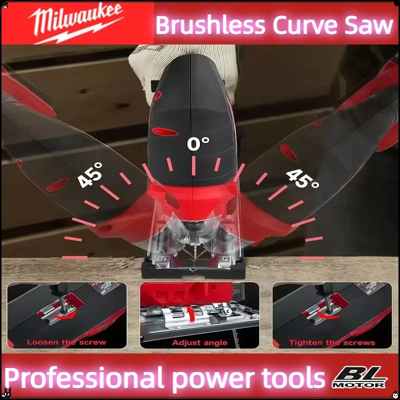 3000 دورة في الدقيقة ميلووكي منشار منحني بدون فرش منشار كهربائي لاسلكي محمول قابل للتعديل أداة كهربائية لأعمال النجارة #4