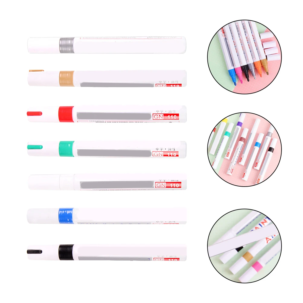 7PCS Plastic Touchup Paint Pens Quick Scratches Tire Color Pen Concealing Tools Tools Car Marking Pen