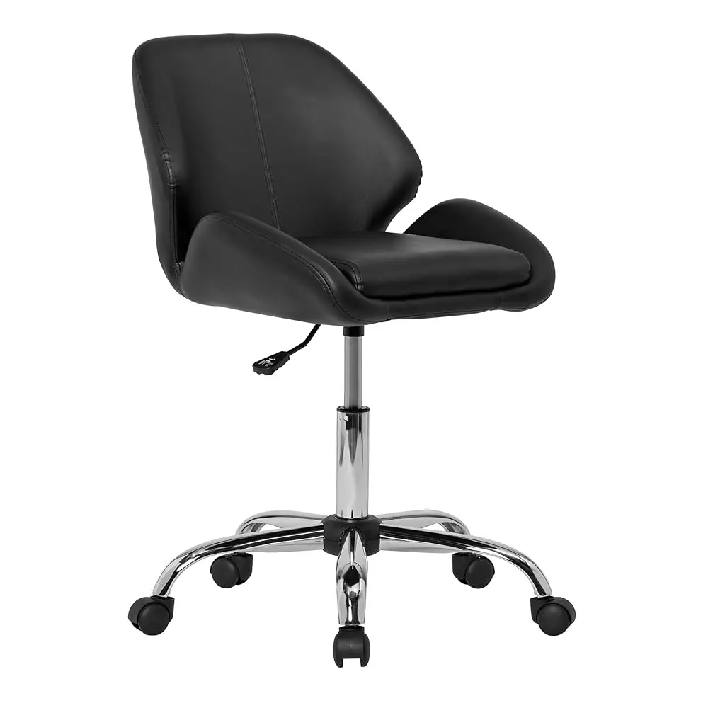 

Studio Designs Pearl Office Swivel Height Adjustable Task Chair, Chrome And Bla Vinyl