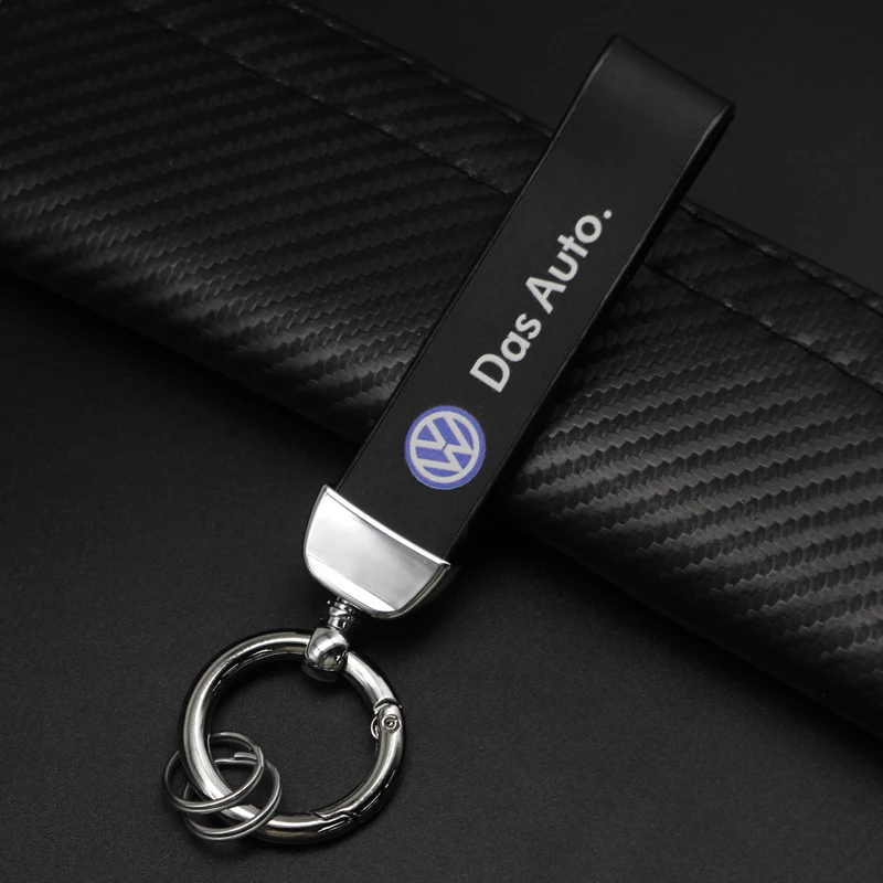 Metal Leather Key Ring Key Chain Car Badge Keychain Accessories For Volkswagen Jetta MK6 Golf 5 6 7 Passat 3B7 601 171 B5 B6 B7