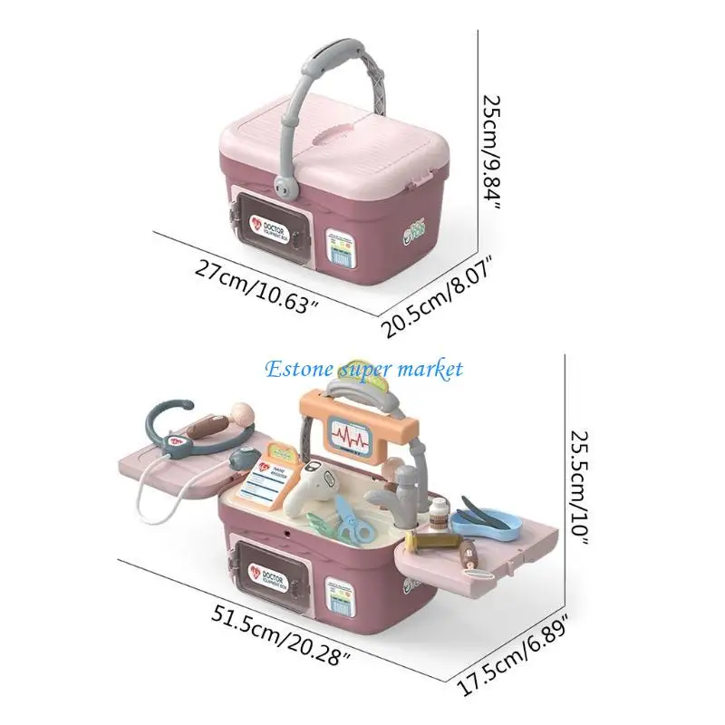 090B Doctor for Kids Toddler Pretend Dentist Medicals with Electronic Stethoscope Educational Doctor Toy