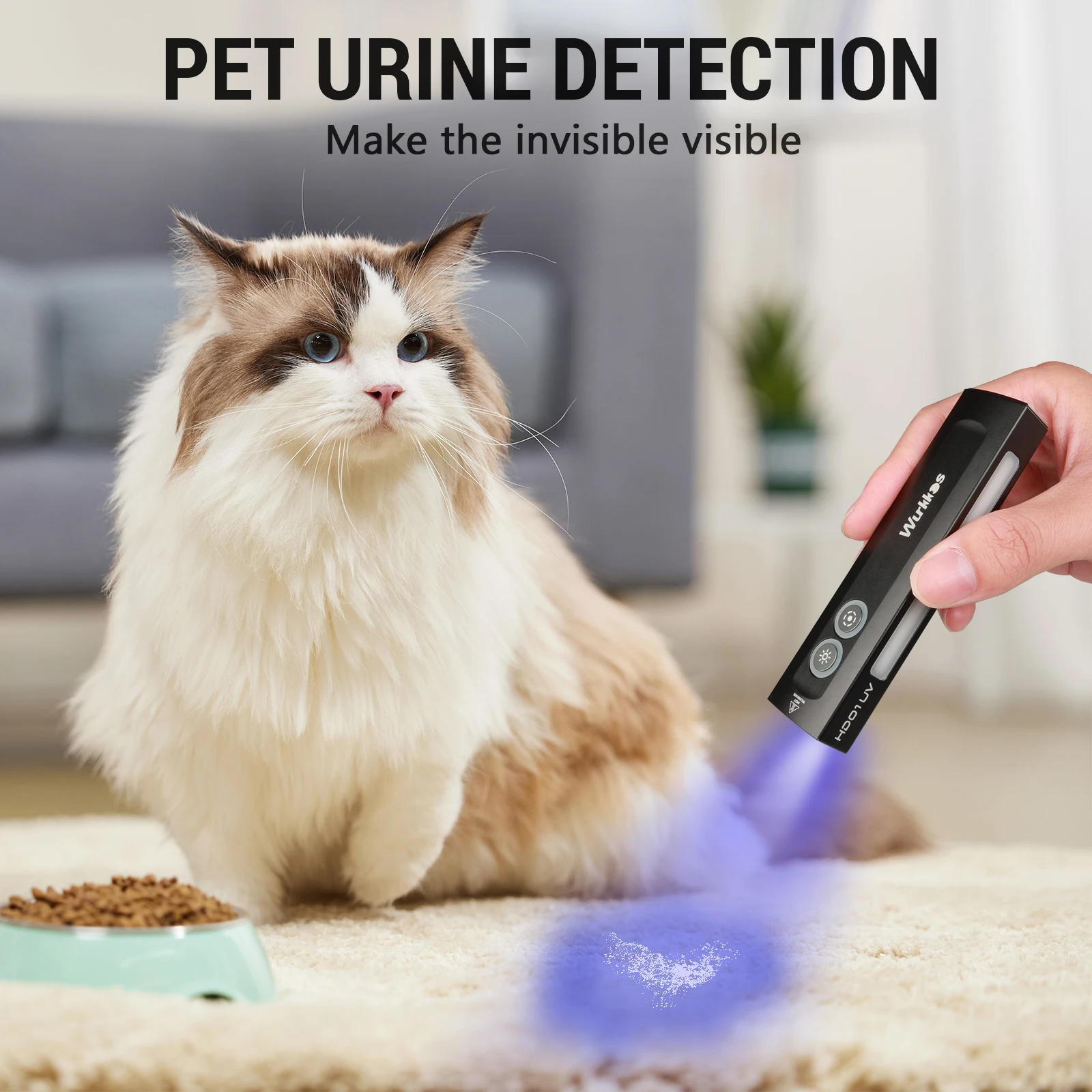 Wurkkos HD01 UV Torch 1200LM Rechargeable Spotlight IP65 Waterproof RGB Light EDC Ultraviolet Lamp Scorpion Pet Urine Detector