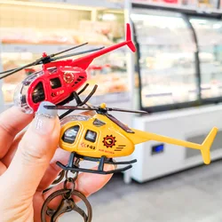 Alloy Mini Aircraft Model Simulation Play Helicopter Toy Military Fighter Aircraft Key Buckle Ornaments Toy Christmas Gift