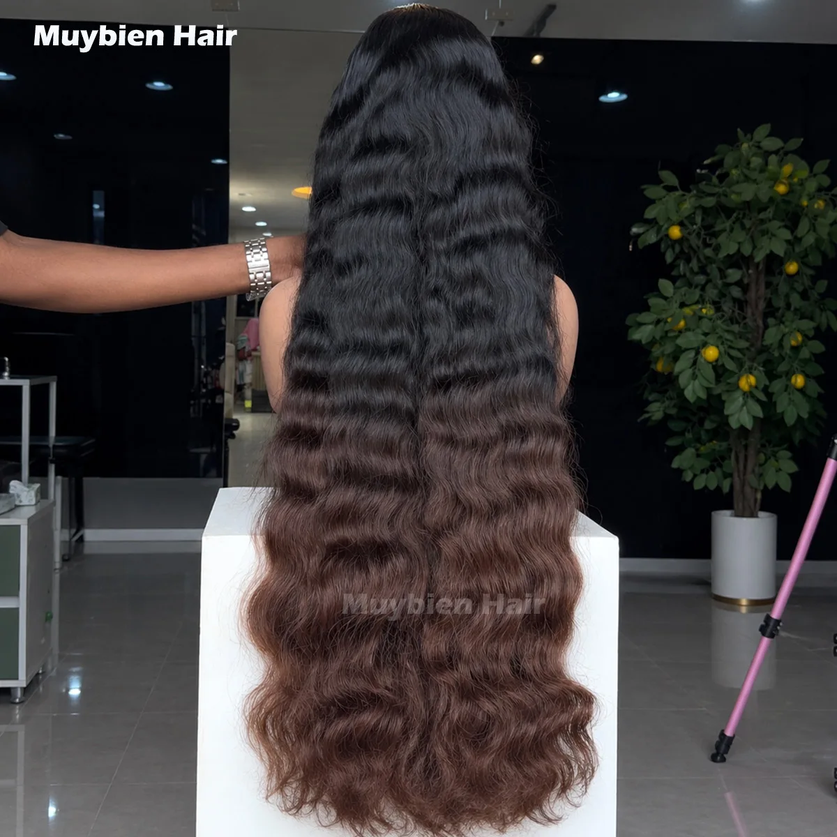 450 Density Loose Deep Wave Lace Front Drawstring Glueless Wigs Human Hair Human Hair 13x6 13x4 Ombre Brwon Ready to Wear Wigs