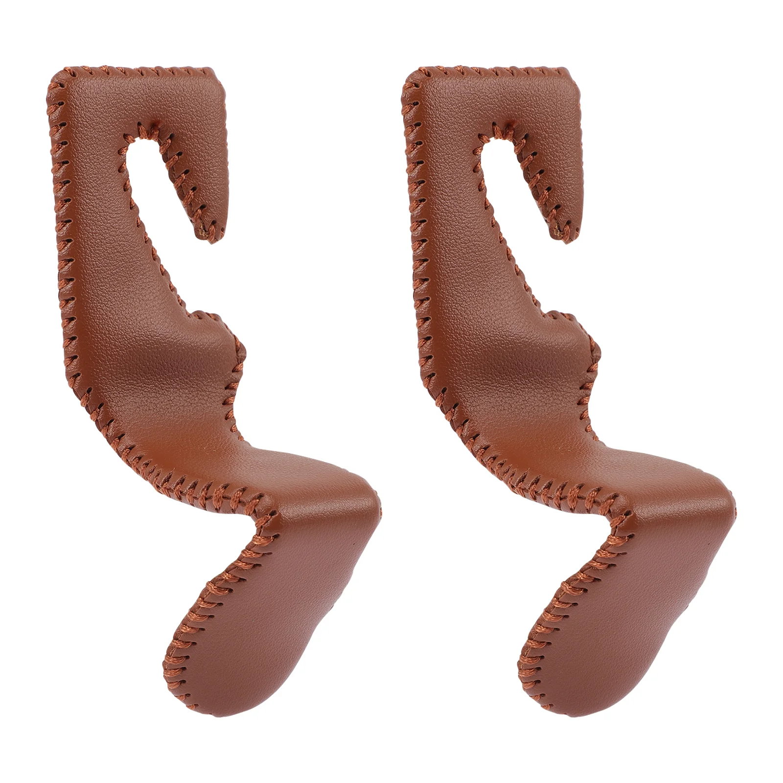 2 Pcs Automotive Consoles & Organizers Car Seat Hook Coat Hangers Purse Holder Metal Brown