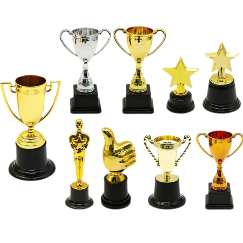 Multi Style Plastic Trophy Small Size Trophy Model Mini Trophy Pentagram Star Plastic Material Award Trophies Kids Party