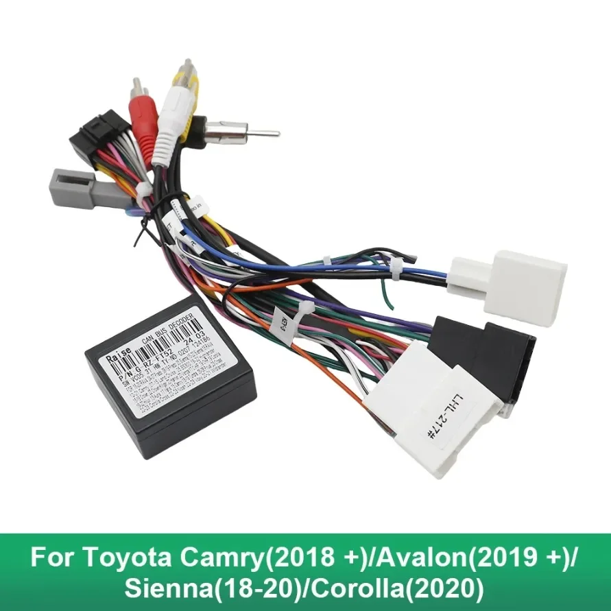 Car Audio Android 16Pin Wiring Cable Adapter With Canbus For Toyota Camry(2018+)/Avalon(2019+)/Sienna(18-20)/Corolla(2020)