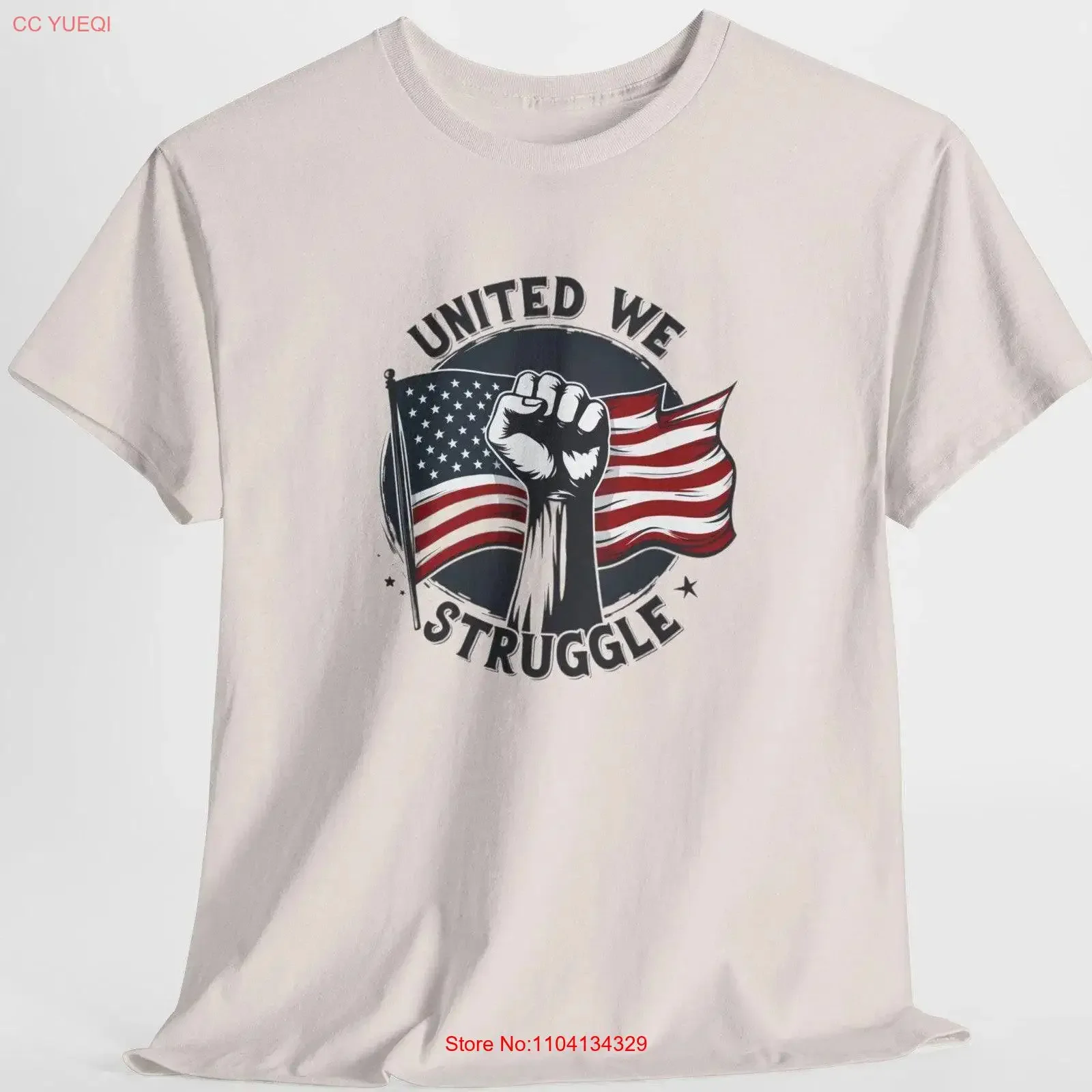 United We Struggle T Shirt Patriotic Fist Art American Flag Design Political StatemenT Social Issues Apparel USA Pride Honor