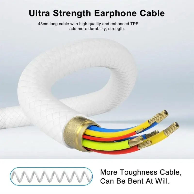 203A 1 Set en auriculares con cable auriculares para oído para vasos 3 cómodos