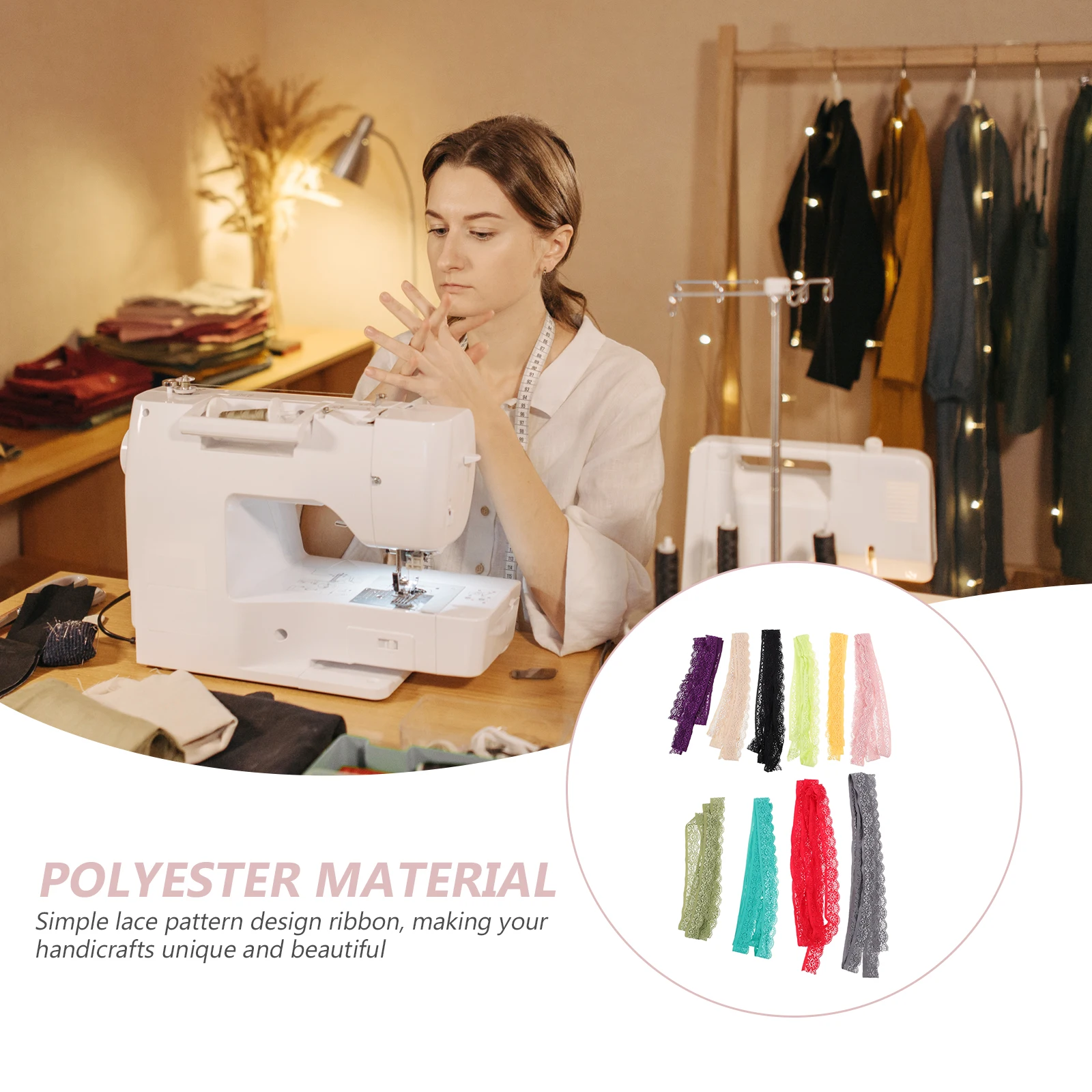 

10pcs Lace Ribbons Thin Simple Lace Pattern Ribbon For Diy Sewing Craft Home Decor Dress Wedding Hair Accessories Gift Wrapping