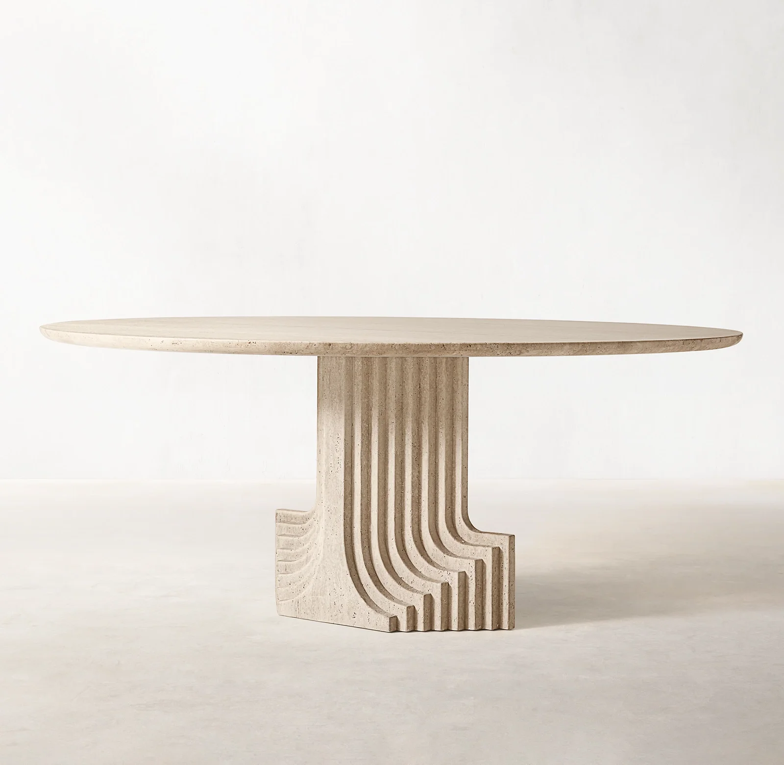 Sassanid OEM New Introduced Wholesale Luxury Dining Room Set Streda Classico Travertine Round Dining Table