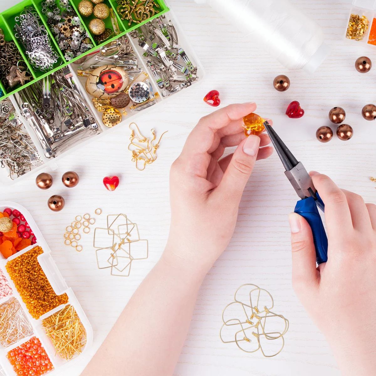 

50pcs Ear Ring Loop Accessories Fan Shape Stainless Steel Diy Charms For Jewelry Making Supplies Craft Kit Women Gift