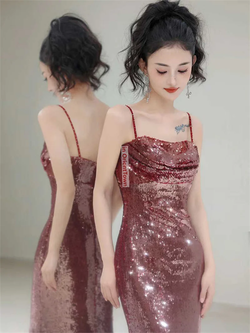 แนวโน้มยุโรปสายคล้องคอเลื่อม Party Toast ชุดหางปลาโฮสต์ชุดราตรีหรูหราภาษาฝรั่งเศสคําเจ้าสาวหมั้นเครื่องแต่งกาย TP067