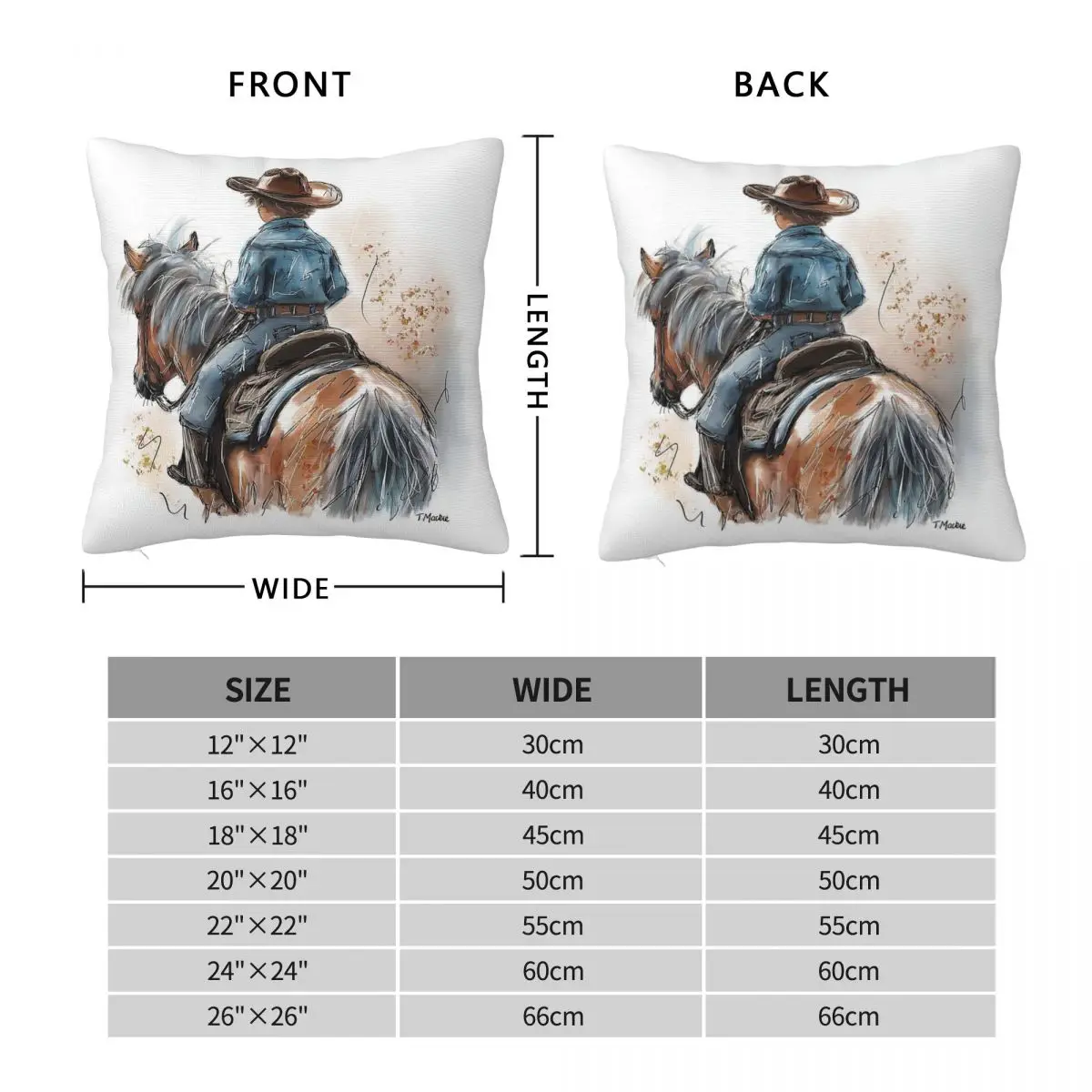 Little Cowboy Gallops Forever Pillowcase Polyester Linen Velvet Pattern Zip Decor Home Cushion Cover
