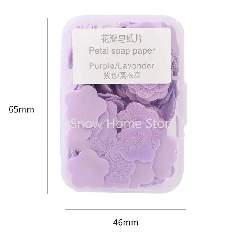 Portable Hand Washing Tablets Soap Paper Students Disposable Carry-on Travel Mini Petal Soap Tablets Box