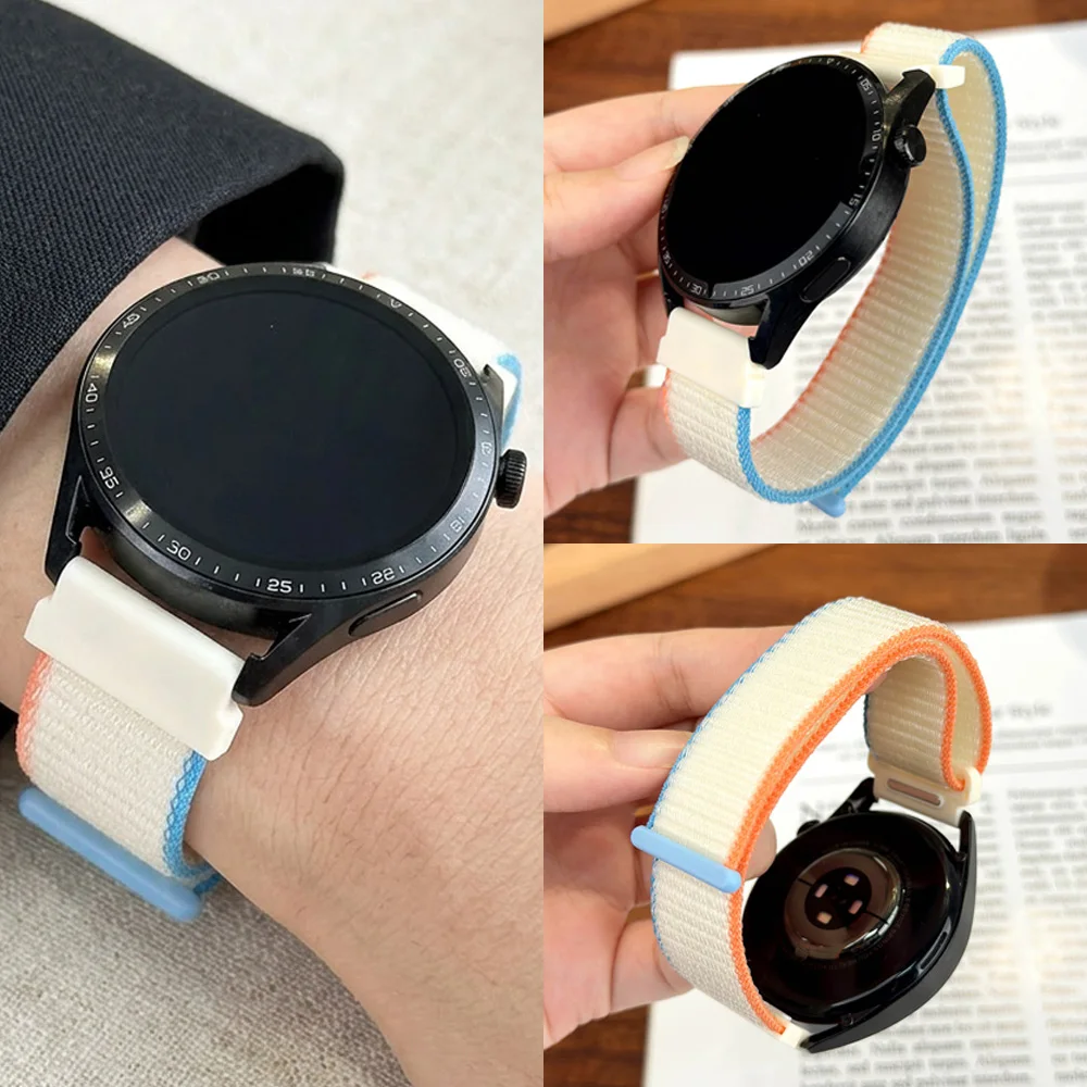 18/20/22mm Nylon Strap for Huawei GT6pro GT6 46mm GT5/4/3 GT2e Sports Loop Strap for Samsung Watch 4/5/6/7 40 44mm Accessories