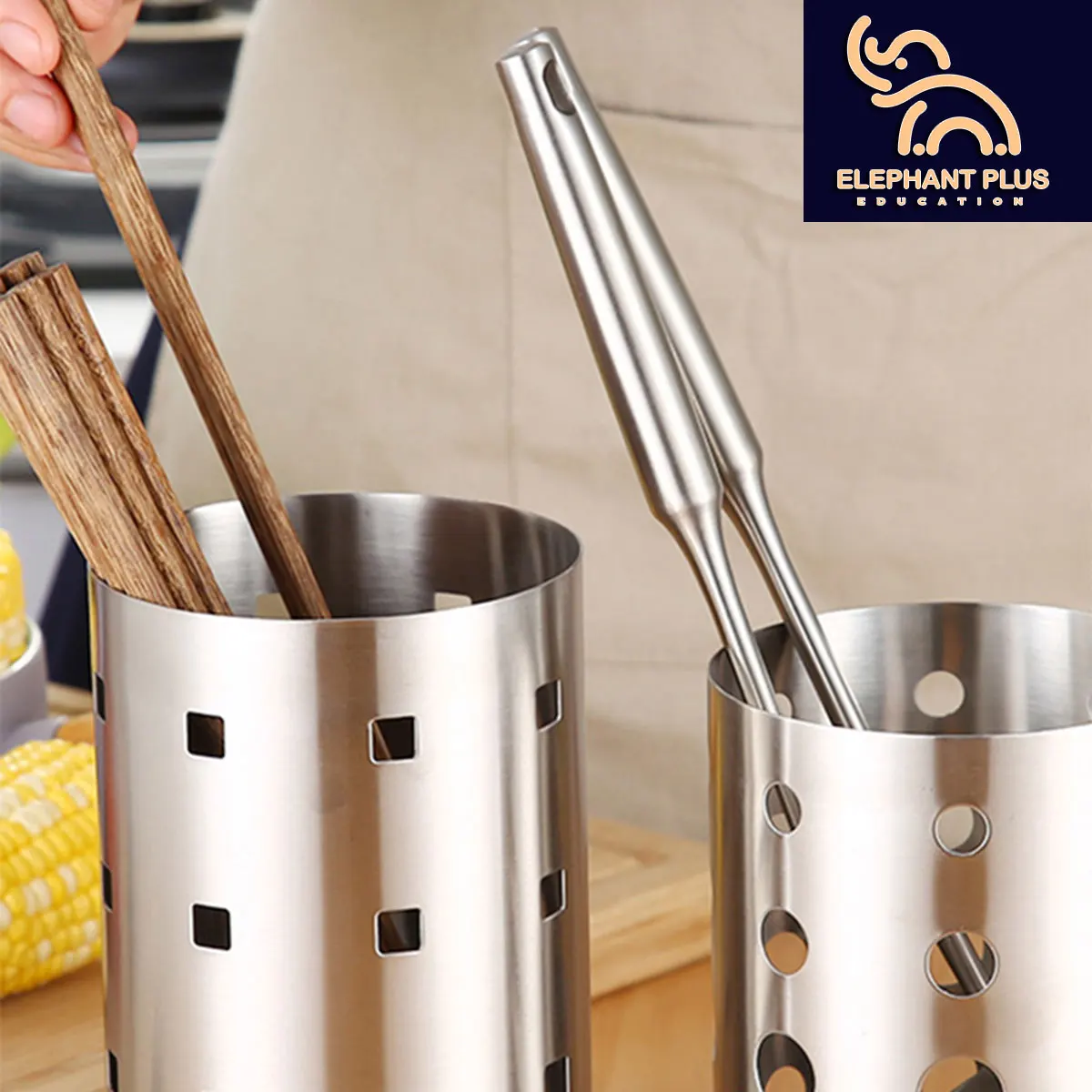 304 Steel Material Thickened Chopstick Holder - Circular Drainage Basket for Kitchen Storage, Household Chopstick Organizer