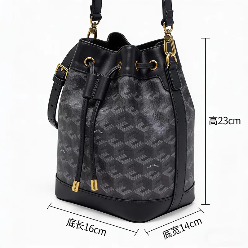 Bedruckte Bucket Bag, neue, leichte Luxus-Arbeitstasche in hoher Qualität, vielseitige Schulter- und Umhängetasche für Damen – Detail 2