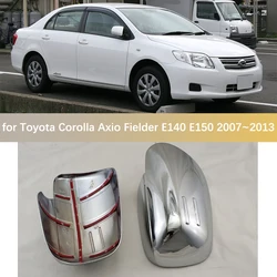 Car Chrome Mirror Cover for Toyota Corolla Axio Fielder E140 E150 2007~2013 Carbon Fiber ABS Rearview Mirro Trim Cap Accessories