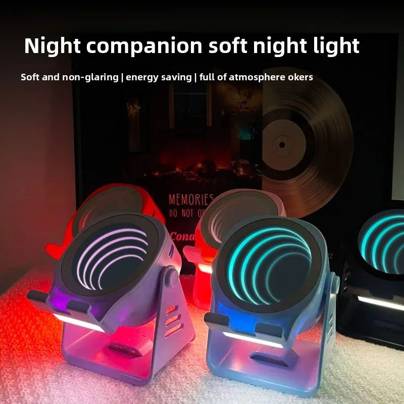 

2026 new creative mobile phone holder, wireless induction speaker, multi-function desktop night light, Bluetooth speaker