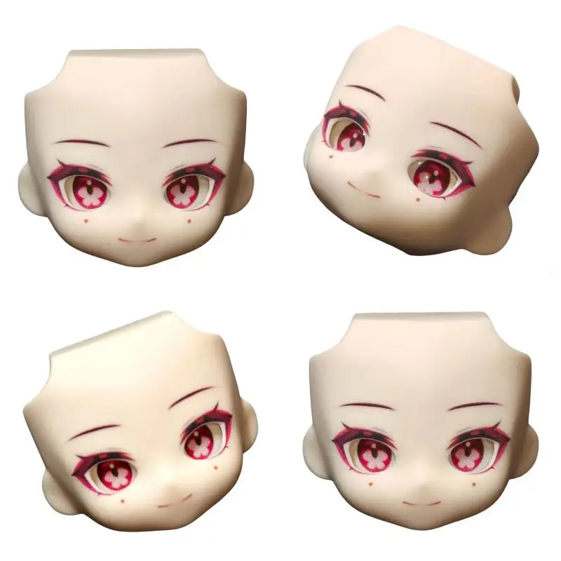 Hanabi OB11 Face with Eyes Handmade 1/12 BJD Colored Wig Customized Product Star Rail Cosplay DIY Doll Accessories