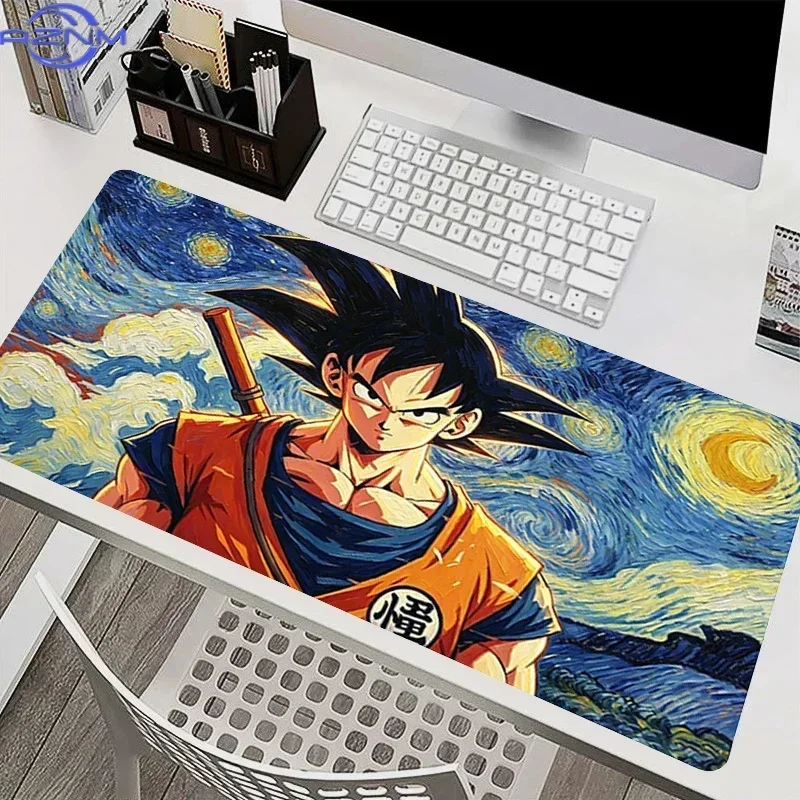 Anime Multi Mecha Robot Pattern Large Mousepad, Rubber Base Extended Desk Mat, Non Slip Stitched Edge Pad for Gaming and Office