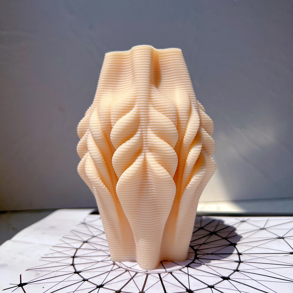 Ribbed Swirl Candle Mold Geometric Wave Twirl Candles Silicone Mould Taper Abstract Art Decorative Wavy Stripe Soy Wax Molds