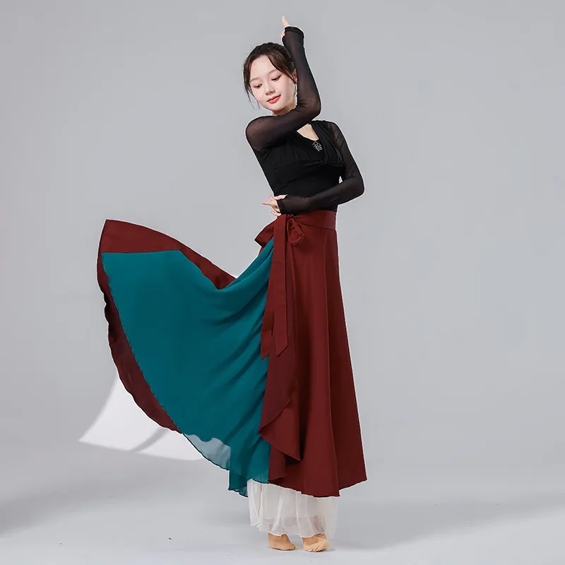 

Ballet Dance Skirts For Women Performance One-piece 2-layer Splicing Skirts Classical Dance Costume Swing Skirt
