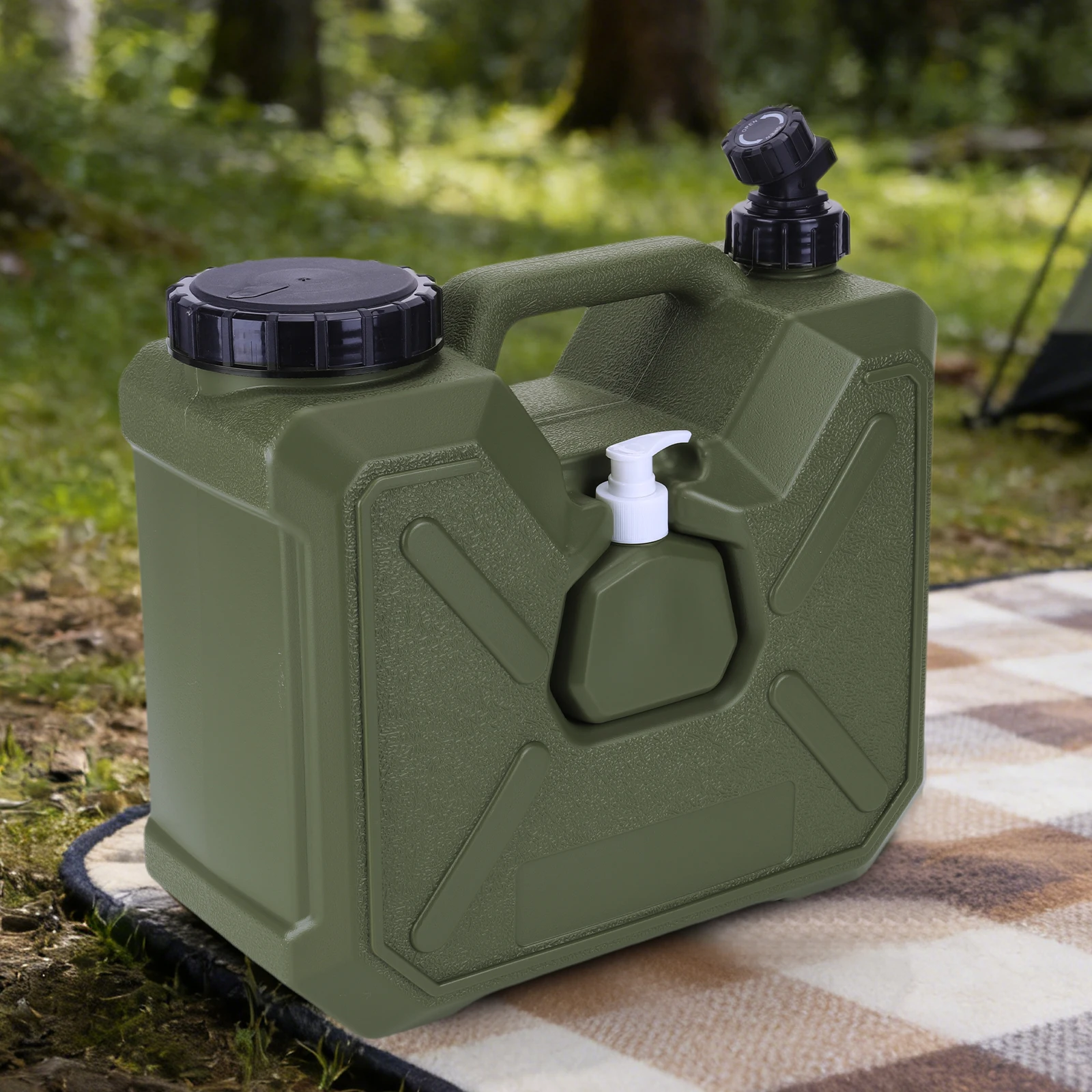 

18L Camping Water Container W/ Spigot & Hand Sanitizer Bottle Emergency Water Storage Tank for Vehicle Car Outdoor Hiking Picnic