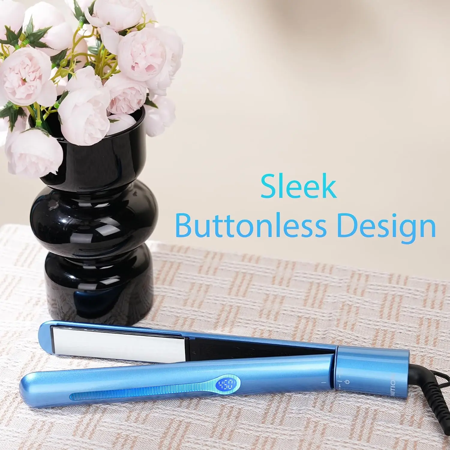 Nano Titanium Hair Straightener 1 inch 3D Floating Plate Fast Heating Flat Iron for All Hair Types with Travel Pouch Dual Voltage view 5