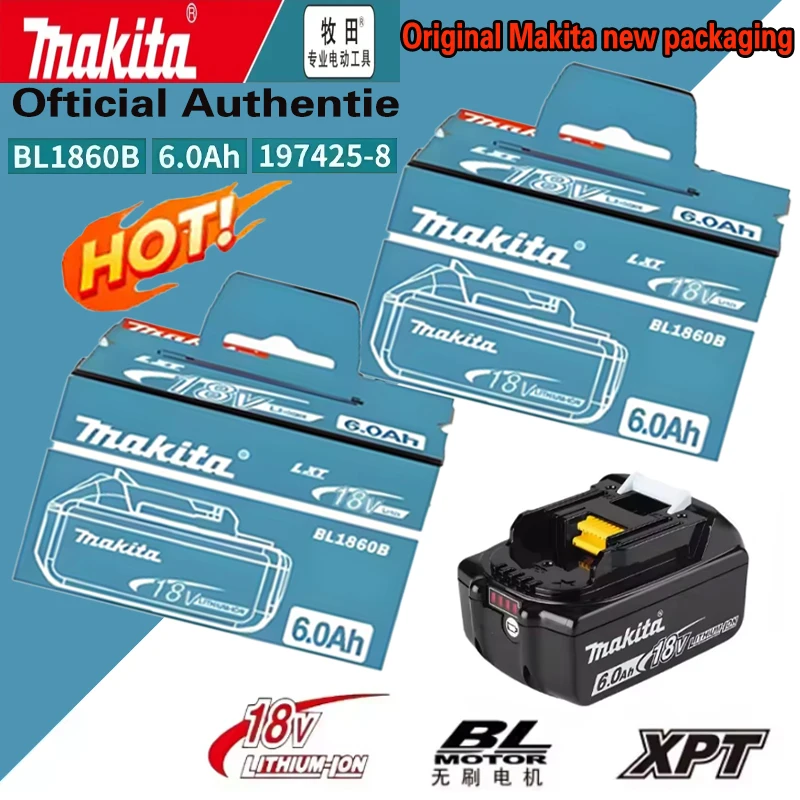 

100% Original/Genuine Makita 18V Battery,For Makita BL1830B BL1850B BL1850 BL1840 BL1860 BL1815 Replacement Lithium Battery