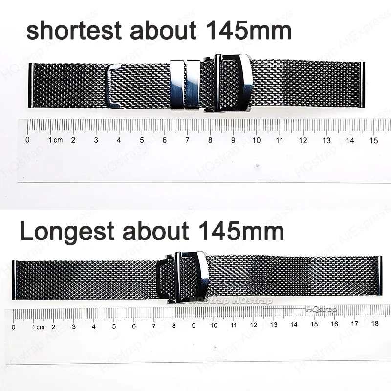 0.8Mesh Milanese Stainless Steel Watch Band 20mm 22mm Quick Release Bracelet for Men Business Watch Strap Silver High Quality