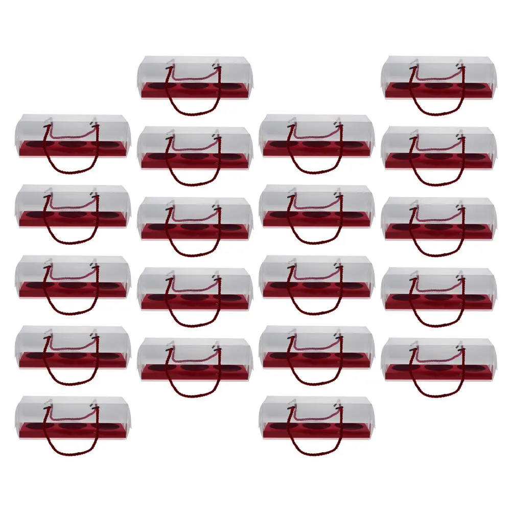 

20pcs Clear Cake Boxes 3-Compartment Bakery Packaging Baked Goods Container For Family Gatherings Festive Occasions Cupcake