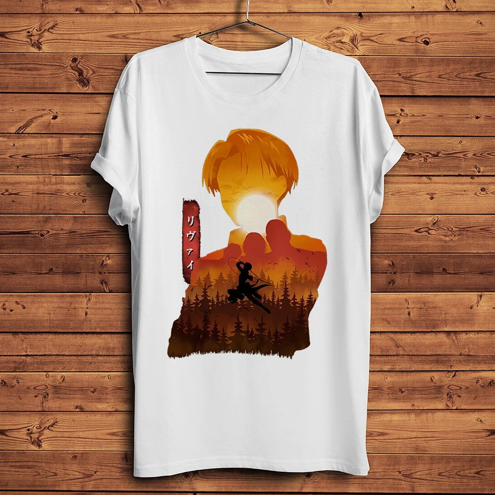 Levi Ackerman Attack Titan Funny Anime Tshirt Homme Short Sleeve Men T Shirt Unisex Streetwear Shingeki no Kyojin Manga Tee