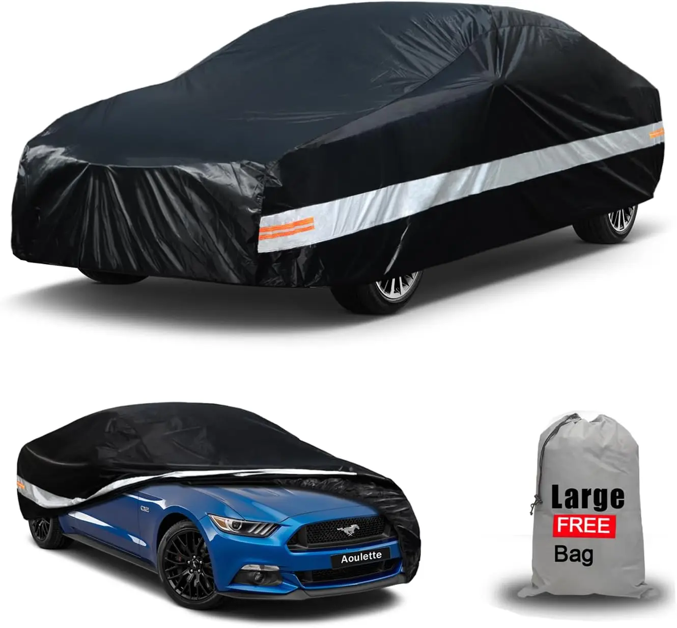 

Universal Waterproof Car Cover for Sedans, All-Weather Protection with Windproof Straps, Fits 185"-193" Vehicles