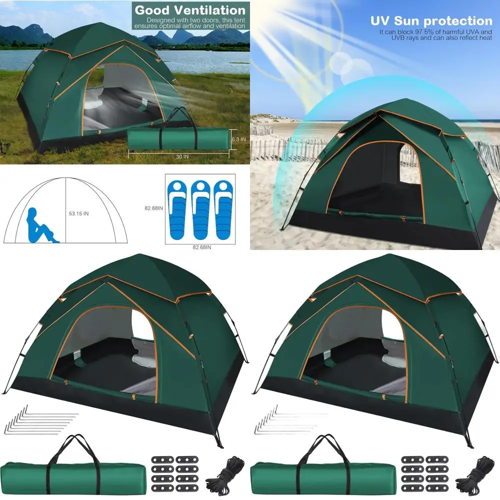 

Quick Setup 2-3 Person Automatic Dome Tent for Camping, Hiking, and Outdoor Adventures