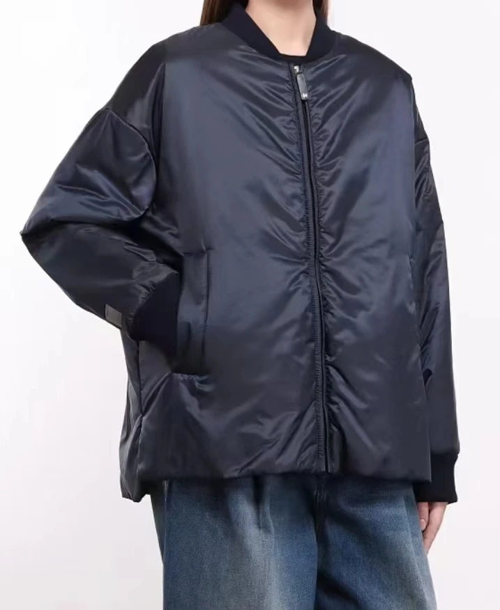 Fenggejiwo baseball jacketFLIGHT JACKET camel velvet silk jacket stand collar loose fit cotton jacket
