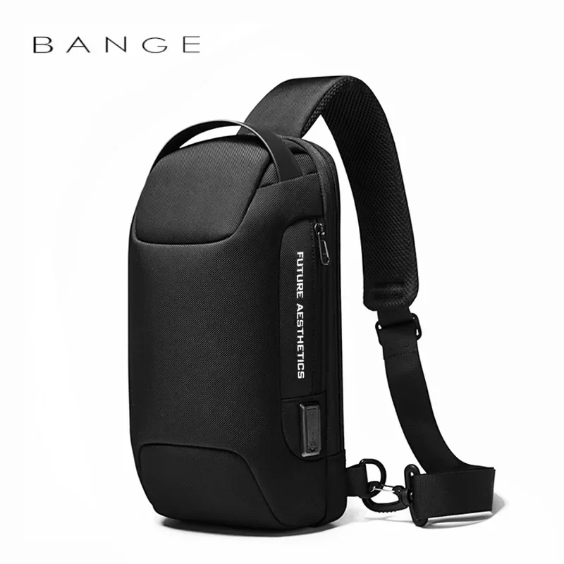 Bange Men\'s Waterproof Crossbody Bag USB Oxford Anti-theft Shoulder Sling Bag Multifunction Travel Messenger Chest Pack For Male