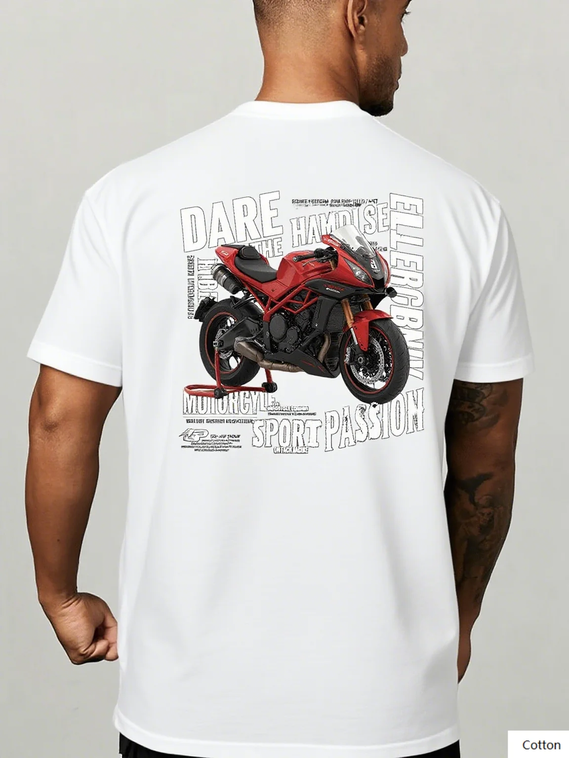 

Хлопковая футболка с мотоциклетным принтом и вдохновляющим текстом. Создайте свою страсть для мотоциклетных видов спорта. Идеально подходит для гонщиков и энтузиастов.