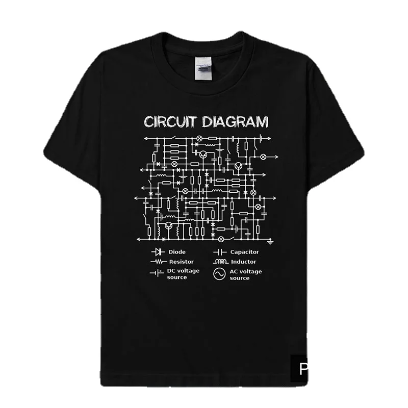 Physical and Electrical Engineering Circuit Diagram T-Shirt Summer Cotton Short Sleeve O-Neck Unisex T Shirt New S-3XL