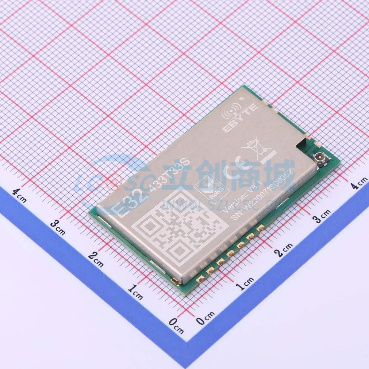 1 шт. E32-433T33S SMD 40,5x25 мм 34 дБм TTL LoRa беспроводной радиочастотный модуль приемопередатчика
