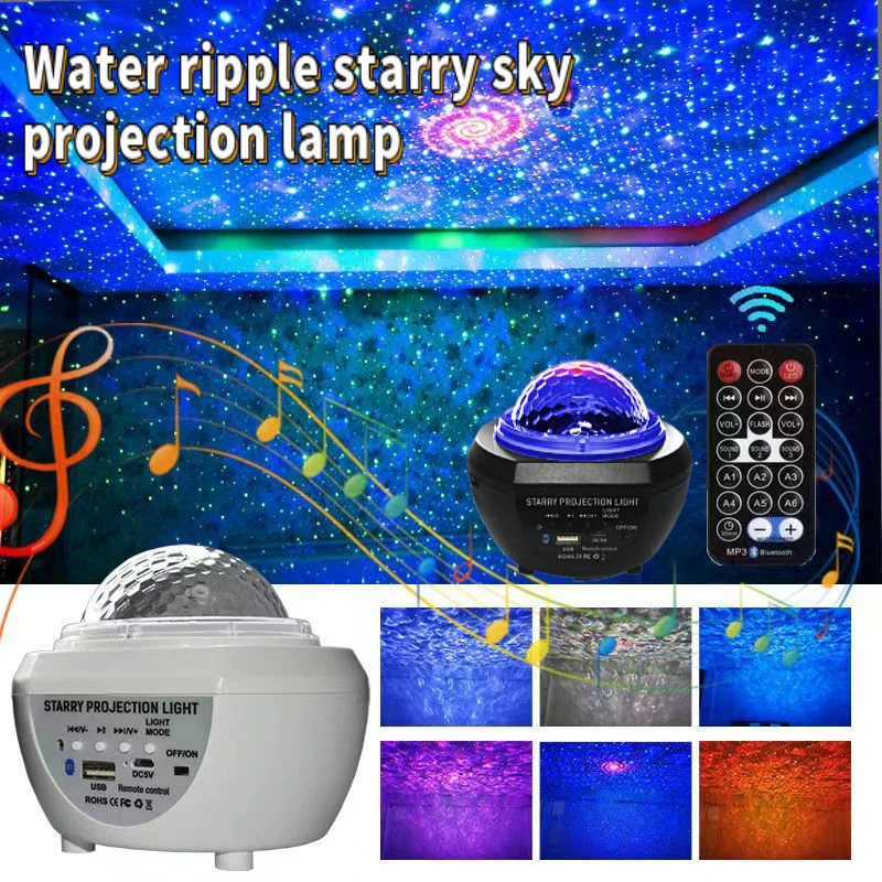 Led Astral Projection Lamp New Children's Dream  Laser Water Mark  Charge Bluetooth Music Stage Ambiance