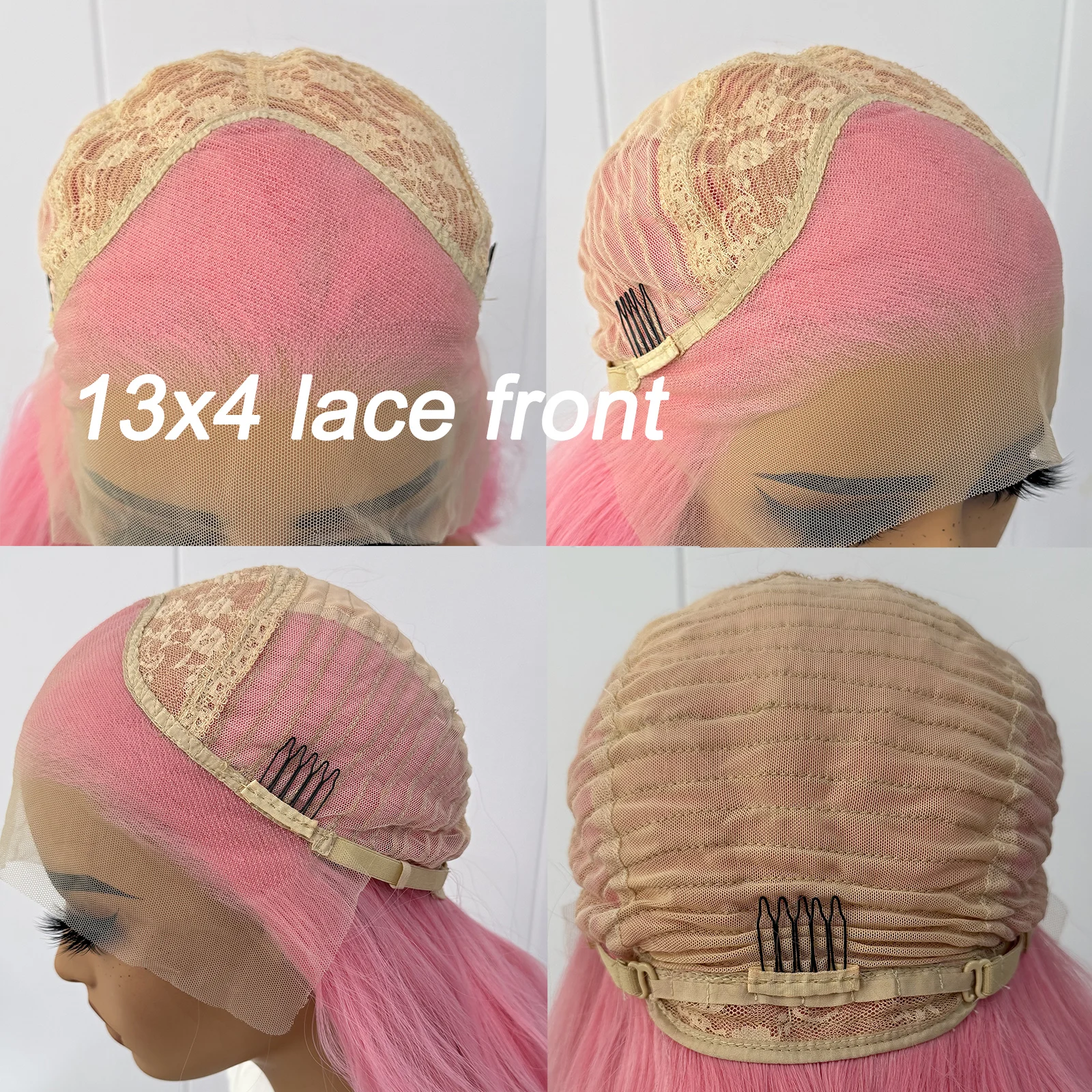 الطبقات قطع الوردي الدانتيل شعر مستعار أمامي 13x4 طويل موجة طبيعية الشعر الاصطناعية غلويليس الاستخدام اليومي شعر مستعار مقاومة للحرارة تأثيري الطرف #5