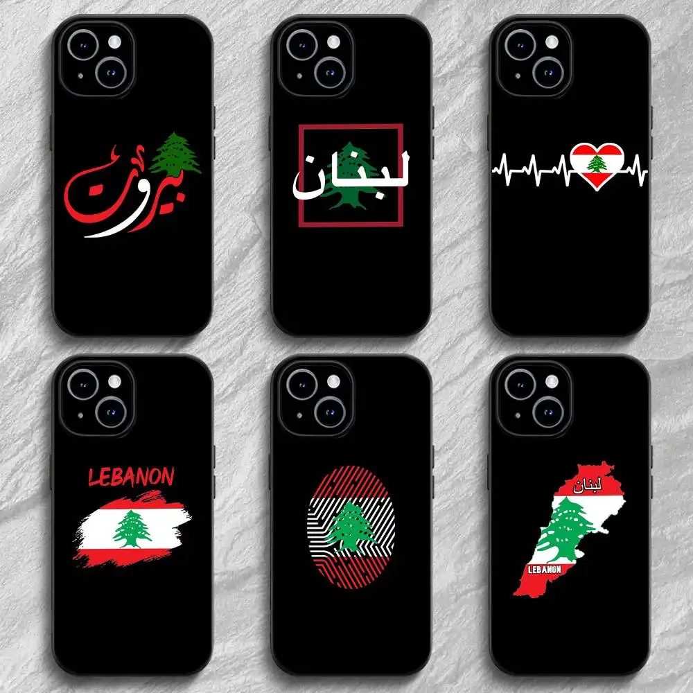 L-Lebanon Flag Map Phone Case For 17 12 13 14 15 16Pro Max Mini Classic Plus Strong Magnetic Attraction