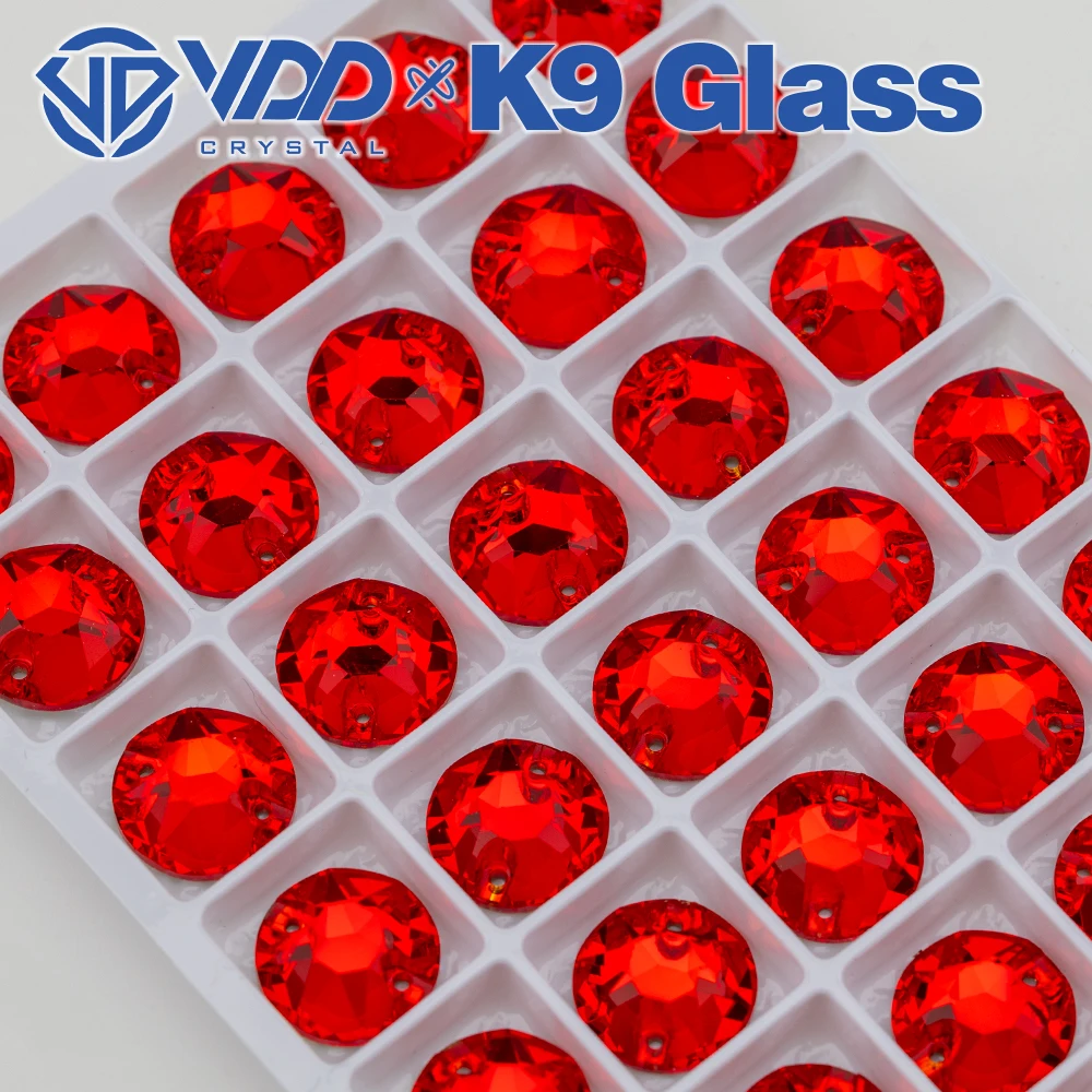 VDD S109 Siam 8 Große 8 Kleine Hochwertige K9 Glas-Aufnäher-Strasssteine, Kristall-Flachsteine zum Aufnähen für Kleidungsdekorationen – Detail 6
